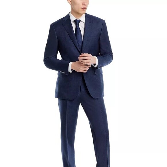NEW Canali Siena Sharkskin MicroCheck Classic Fit Suit Jacket SZ42 Made in Italy - Picture 1 of 4